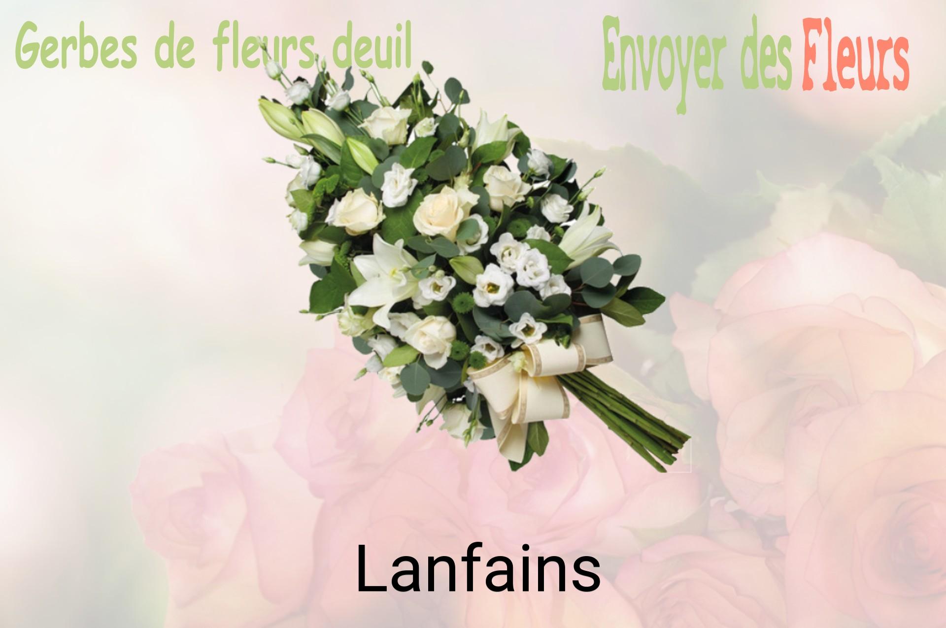 Gerbe de fleurs de deuil livrée à Lanfains